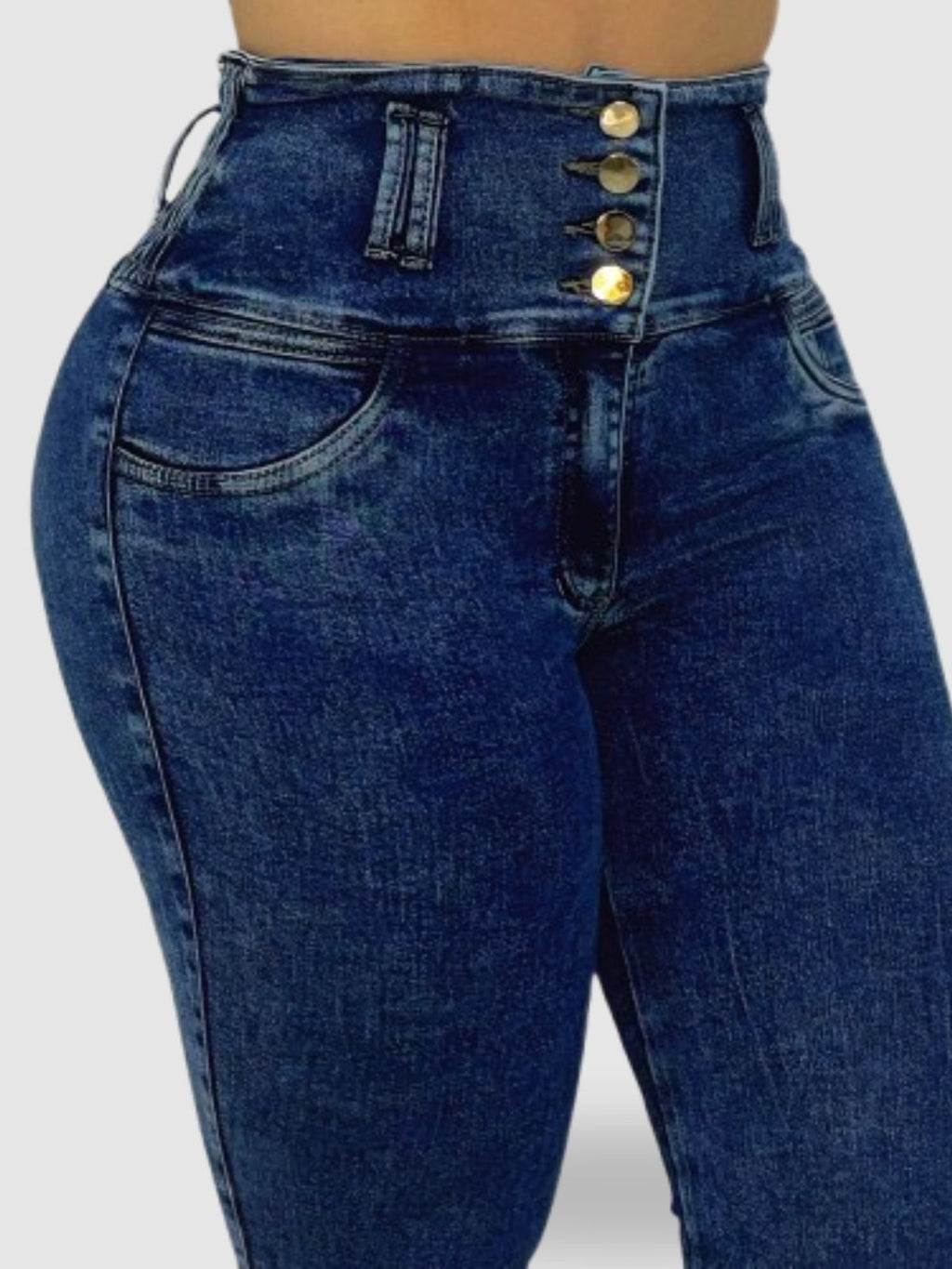 JEAN AVISPA MOLDEADOR AZUL DESGASTADO