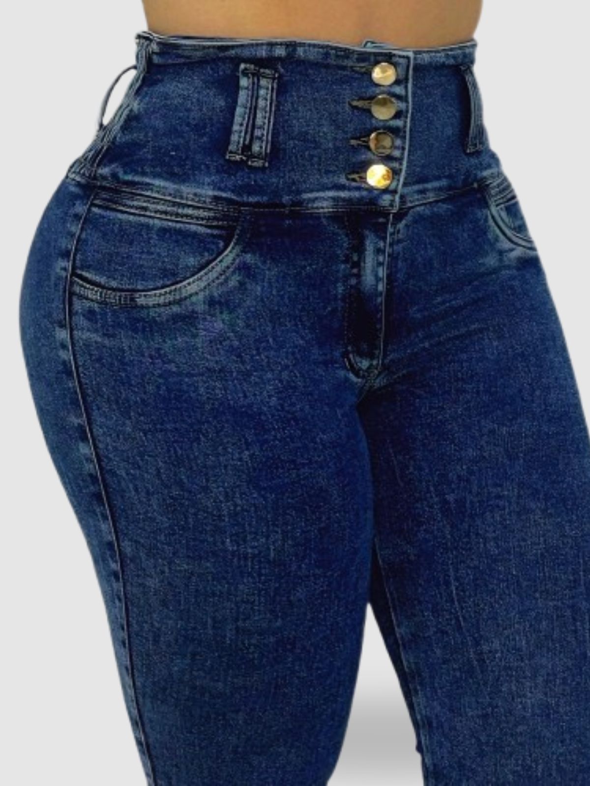 JEAN AVISPA MOLDEADOR AZUL DESGASTADO