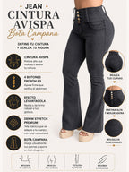 Jean Levanta Cola Gris Oscuro Elegante