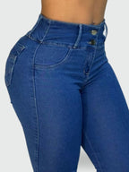 JEAN SKINNY TIRO ALTO LEVANTA COLA - (Ref Natalia)