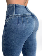 Jean Control Abdomen Azul Medio Stretch