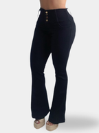 Jean Moldeador Negro Bota Campana