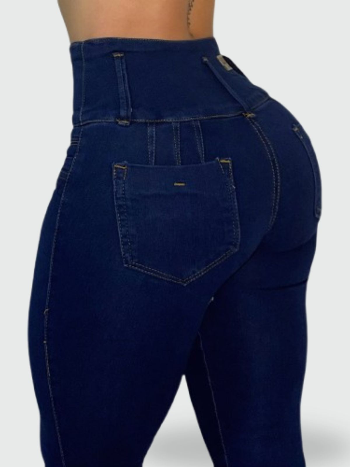 JEAN BOTA CAMPANA TIRO ALTO AZUL OSCURO PREMIUM
