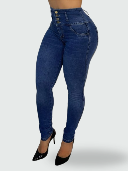 JEAN CINTURA AVISPA TIRO ALTO | DENIM