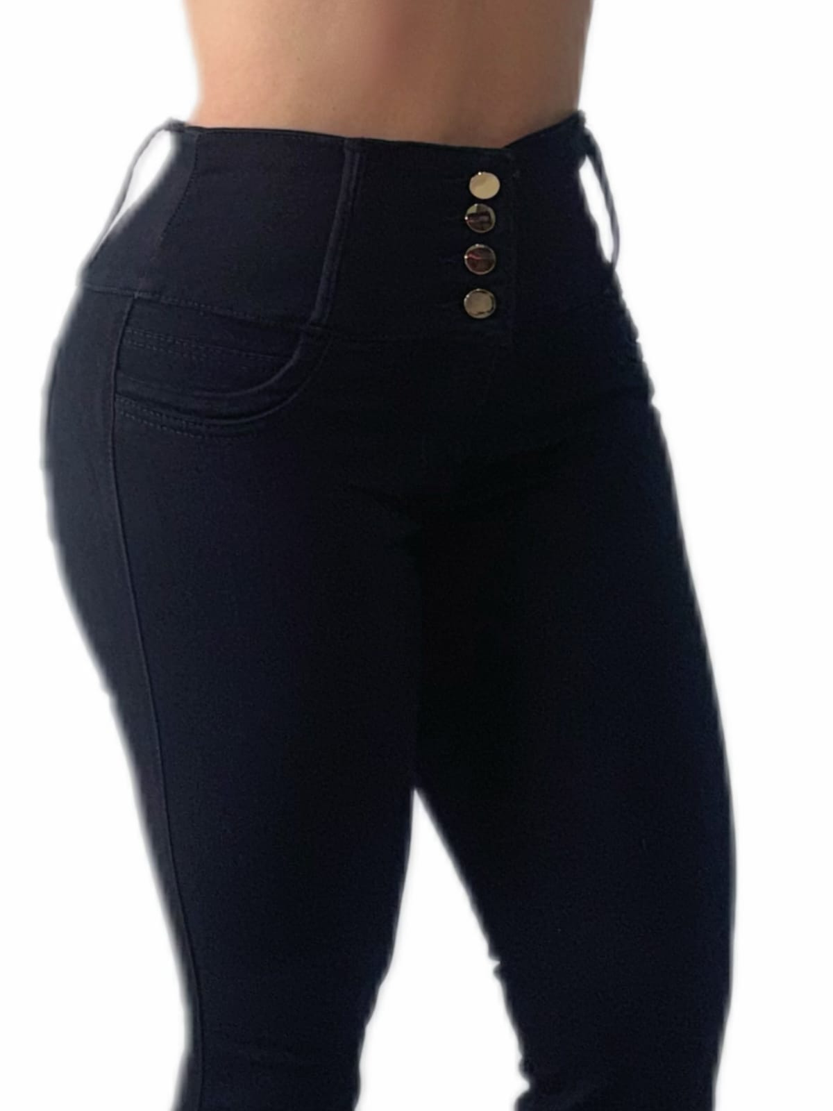 Jean Moldeador Negro Bota Campana