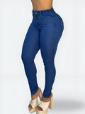 JEAN SKINNY TIRO ALTO LEVANTA COLA - (Ref Natalia)