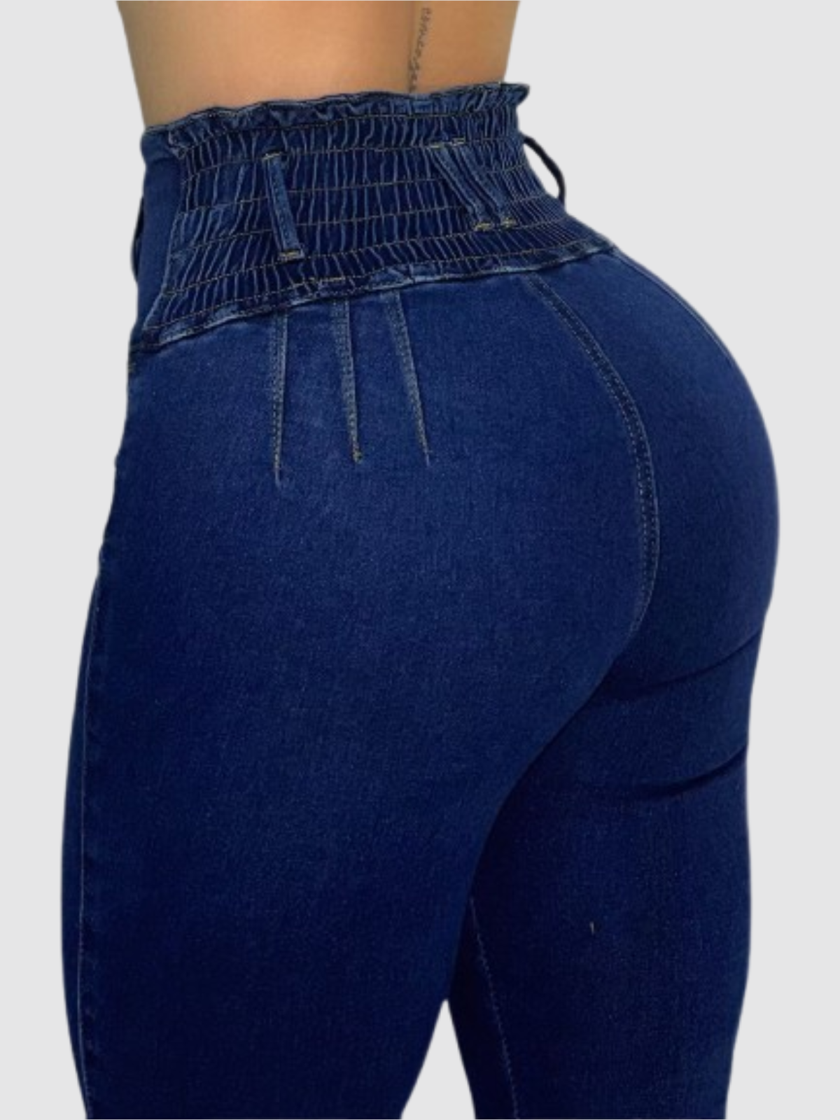 JEAN CINTURA AVISPA AZUL OSCURO (Pretina ancha lisa, sin fruncido)