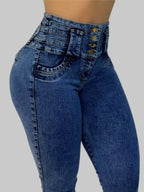 JEAN SKINNY TIRO ALTO CORSET MOLDEADOR AZUL MEDIO