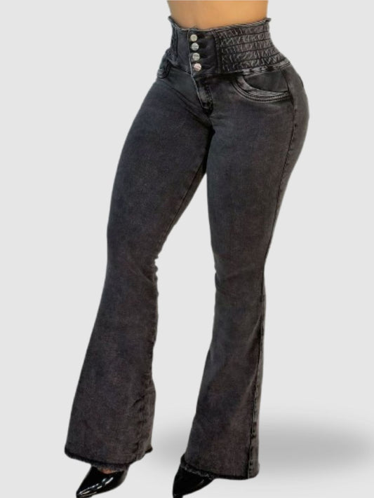 JEAN CINTURA AVISPA GRIS (Bota Campana)