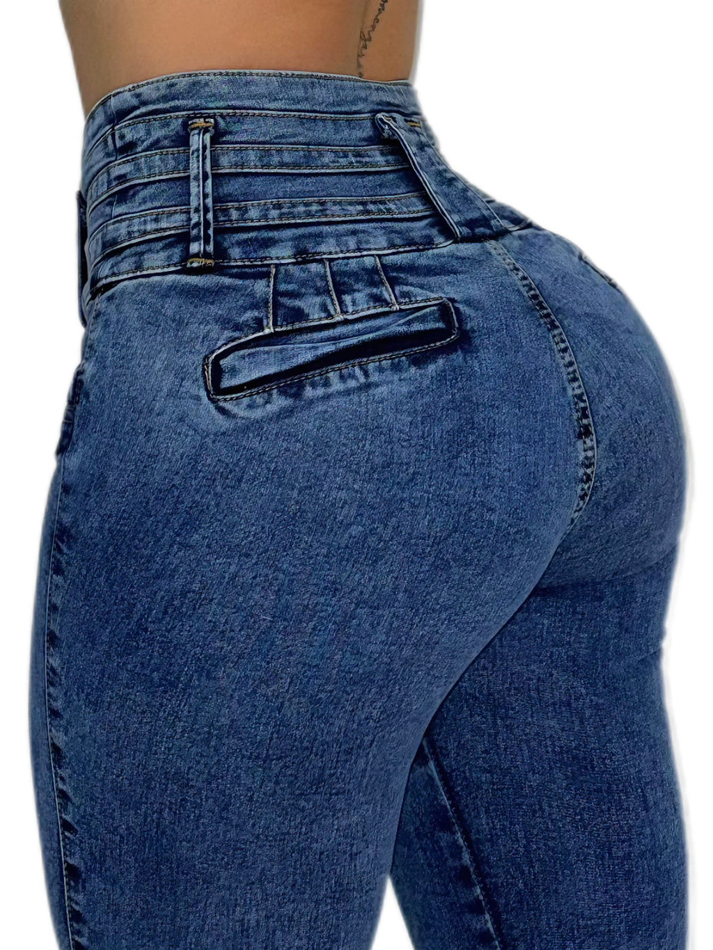 JEAN SKINNY TIRO ALTO CORSET MOLDEADOR AZUL MEDIO