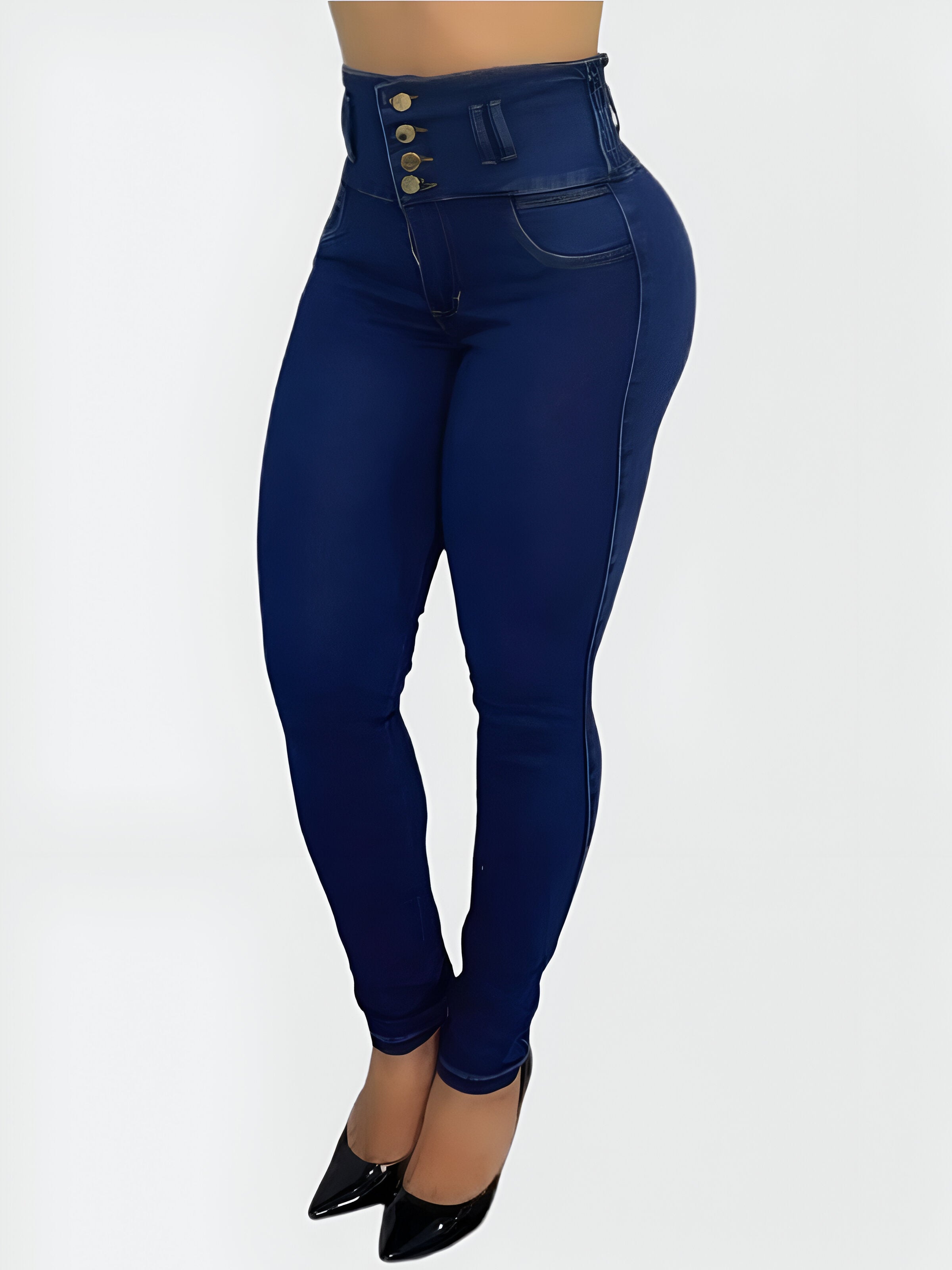 JEAN CINTURA AVISPA AZUL OSCURO (Pretina ancha lisa, sin fruncido)