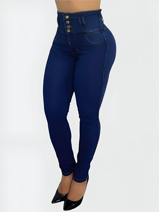 JEAN CINTURA AVISPA AZUL OSCURO (Pretina ancha lisa, sin fruncido)