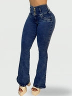JEAN BOTA CAMPANA TIRO ALTO CORSET AZUL CLÁSICO
