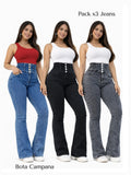 Pack x3 Jeans Cintura Avispa - (bota campana o bota tubo)