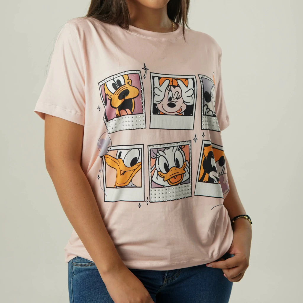 BLUSÓN MICKEY ROSADO – DULZURA Y BRILLO CON PEDRERÍA