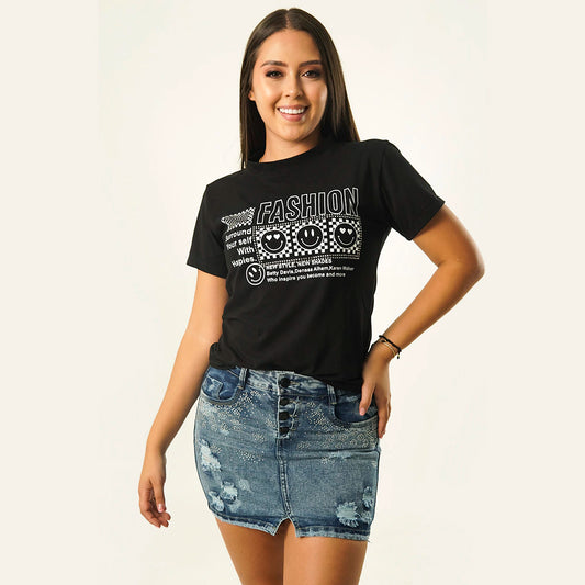 FALDA JEAN AMARA – ESTILO CLÁSICO CON UN TOQUE DE BRILLO